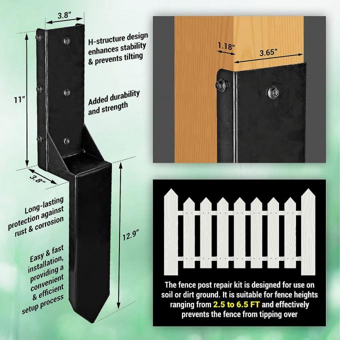 Fix Tilted or Broken Wood Fence Posts with Heavy Duty Steel Fence Post