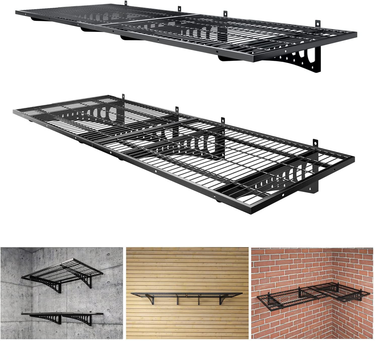 Floating Racking System Garage Storage Rack System 2x3ft Floating Adjustable Wall Grid Frame ...