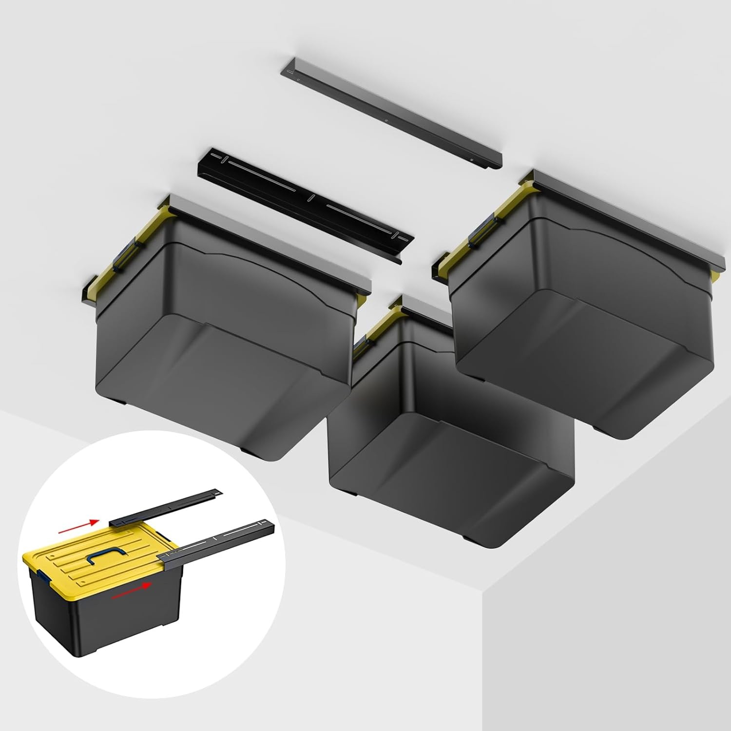 Overhead Utilities Rack Overhead Garage Storage Racks for Utility Bins 26inch 1.8mm Heavy Duty ...