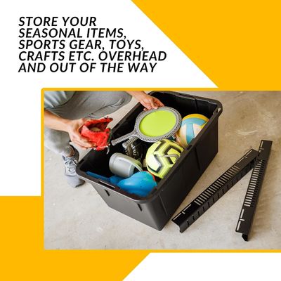 Overhead Bin Hat Rack Heavy Duty Ceiling Bin Storage Rails Ceiling Mount Overhead Garage ...