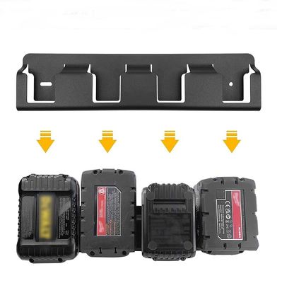 Wrought Iron Battery Storage 18V Battery Holder Mount Wall Rack with 4 ...