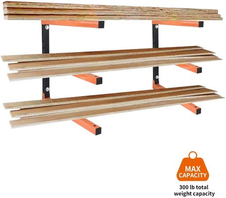 Wood Level Rack Wall Mounted Multifunction Wood Organizer and Lumber Storage Metal Rack ...